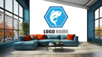 Fish logo template Wall mural