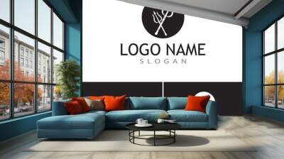 Trident Logo Template vector icon illustration design Wall mural