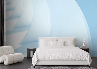 Abstract blue white interior. Minimal 3d Wall mural