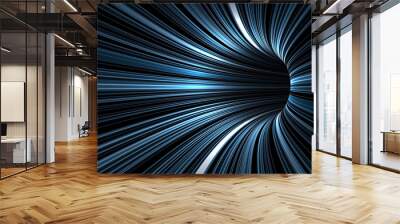 Abstract digital background, black tunnel 3 d Wall mural