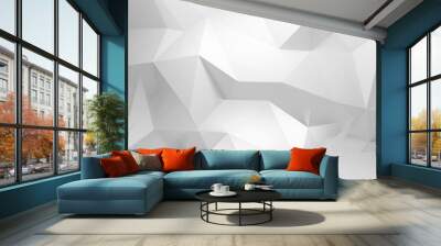 Abstract white 3d background with polygonal pattern Wall mural