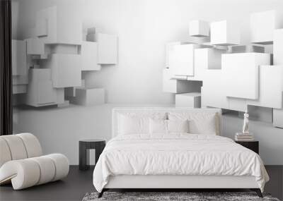 Abstract white digital interior background 3d Wall mural