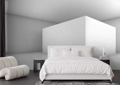 Abstract white empty interior, 3d design Wall mural