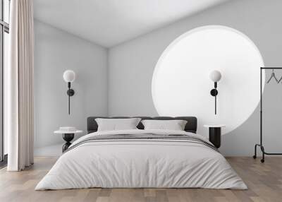 Abstract white interior, empty 3 d room Wall mural