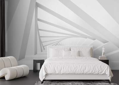 abstract white twisted 3d tunnel Wall mural