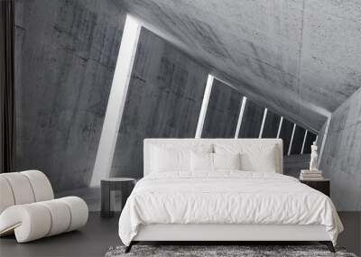 Empty abstract concrete interior, 3d render of pitched tunnel Wall mural