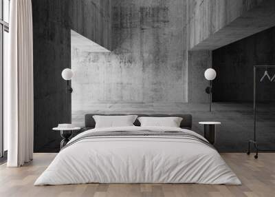 Empty dark abstract concrete room interior. 3d illustration Wall mural