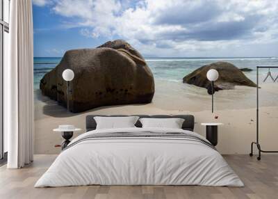 Landscape of Beau Vallon Beach, Seychelles Wall mural