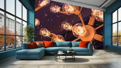 light system with modern led lamps Wall mural