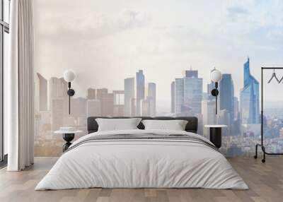 Modern cityscape, panoramic background Wall mural