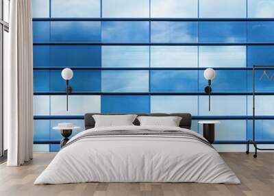 office wall made of blue glass, seamless photo texture Wall mural