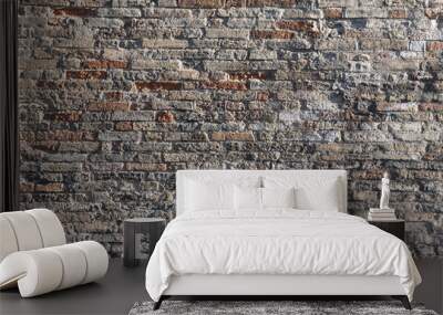 old dark brown brick wall, background texture Wall mural