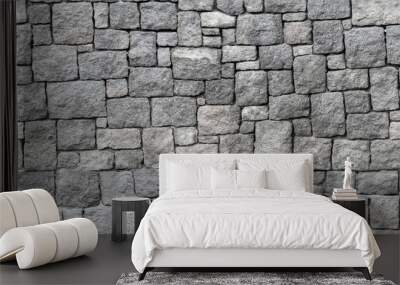 Old gray stone wall, seamless background texture Wall mural