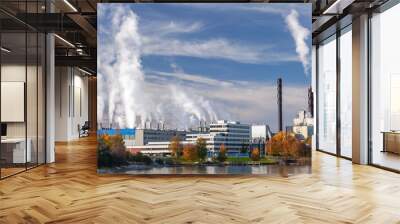 Pulp mill factory in Skogn, Norway Wall mural