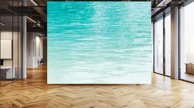 Shiny blue sea water surface. Natural background photo Wall mural