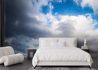 White clouds in blue sky, natural background Wall mural