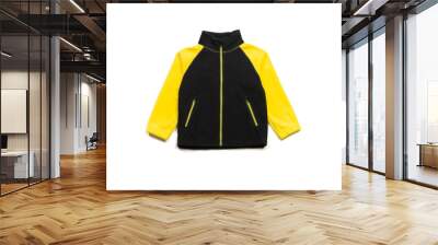 Yellow back fleece jacket isolated on white Wall mural