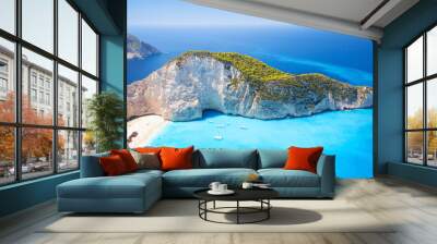 zakynthos, greek island, navagio bay Wall mural