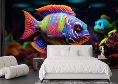 Exotic fantasy fish Wall mural