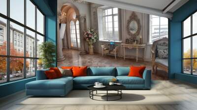 Beautiful interior in luxury living room. Wall mural