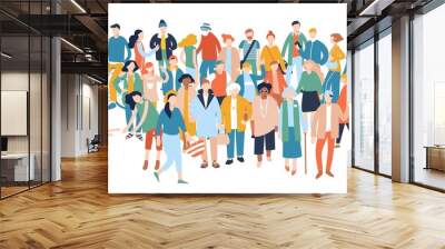 Modern multicultural society concept with crowd of people Wall mural