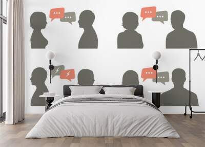 talk icon vector illustration. couple dialog ith speech bubble, communication concept Wall mural