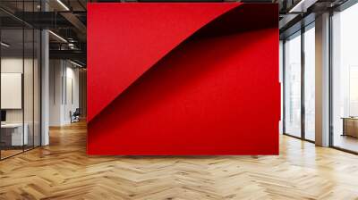 Designer red paper. Copy space on monochrome paper Wall mural