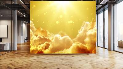 Worship and Prayer based cinematic clouds and light rays background useful for divine, spiritual, fantasy concepts. Wall mural