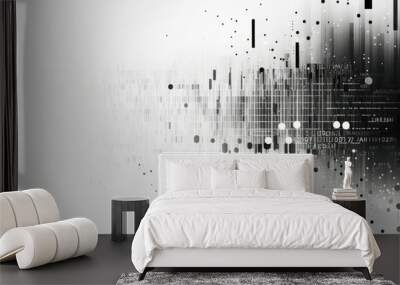 Black and white big data information flow material, generated by AI Wall mural