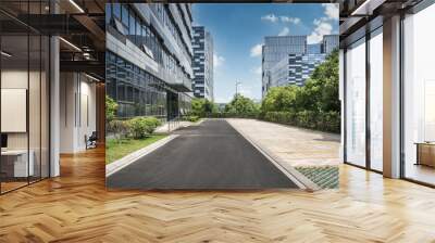 Cityscape office buildings with modern corporate architecture - business and success concept Wall mural