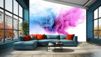 Colored liquids collide in water Wall mural