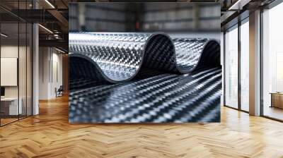 Curved Carbon Fiber Sheets in Factory Wall mural