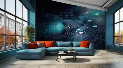 modern science and technology information background map Wall mural