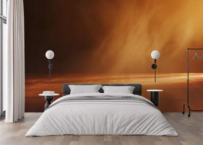 Mystical Glowing Surface with Warm Light Rays Wall mural