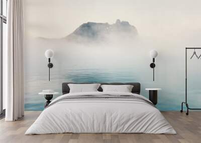 Foggy cold sea moody landscape travel misty morning view nature scenery Wall mural