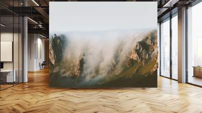 Mountains and clouds waterfall landscape Travel view wilderness nature tranquil serene scenery Wall mural