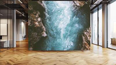 River canyon landscape in Sweden Abisko national park travel aerial view wilderness nature moody scenery Wall mural