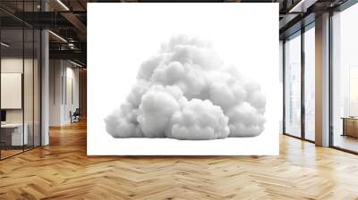 Stacked White Fluffy Clouds - Isolated on White Transparent Background, PNG
 Wall mural