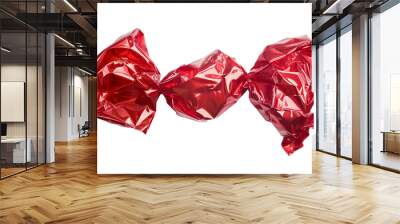 Twisted Red Candy Wrapper - Isolated on White Transparent Background, PNG
 Wall mural