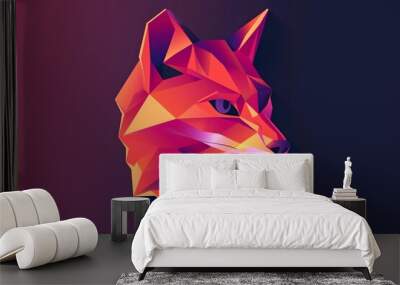 Sleek Geometric Animal Logo with Sharp Angles and Minimal Design Wall mural