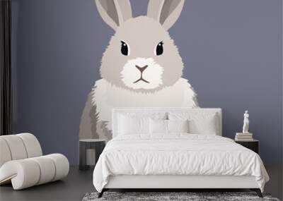 furry cute rabbit vector Wall mural