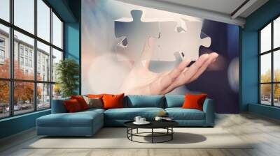 businessman hand showing partnership sign as concept Wall mural