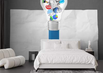 creative design business as pencil lightbulb 3d as business desi Wall mural