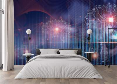 data science, businessman and artificial intelligence ai, digital technology concept. businessman wo Wall mural