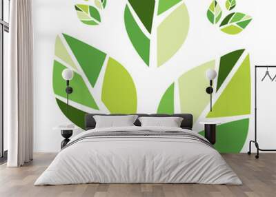 abstract leaves pattern Wall mural