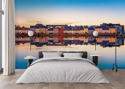 Beautiful panoramic sunset view over The Claddagh Galway in Galway city, Ireland  Wall mural