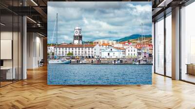 Beautiful view of Ponta Delgada city in Sao Miguel Island, Azores, Portugal Wall mural