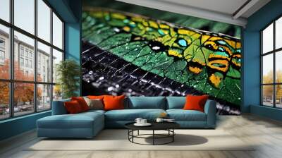 macro photography of a butterfly wing Wall mural