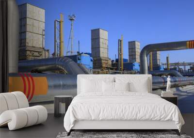 Oil, gas industry. Gas booster compressor station, gas transportation plant Wall mural