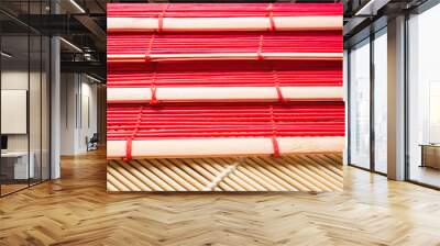 Real bamboo mat for table setting. Wall mural